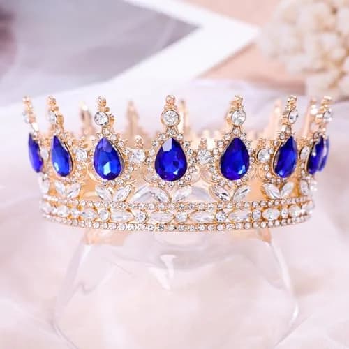 Feltent Queen Crown Princess Tiara for Women Birthday Cake Party | Elegant Crystal Headband (70-120 chars) thumbnail 3