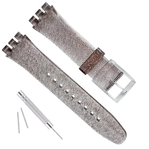 GREENOLIVE Silicone Rubber Watch Strap/Watch Band Replacement for Swatch (20mm) | Waterproof, Skin-Friendly, Easy Install thumbnail 1