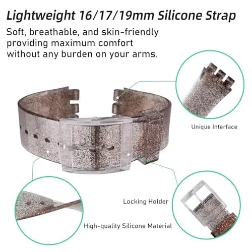 GREENOLIVE Silicone Rubber Watch Strap/Watch Band Replacement for Swatch (20mm) | Waterproof, Skin-Friendly, Easy Install thumbnail 4