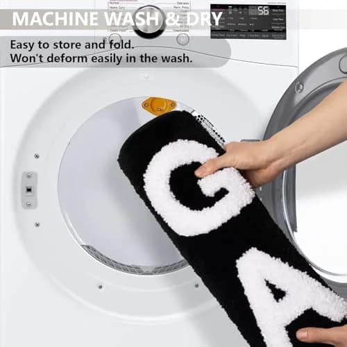 KOEXM Get Naked Bath Mat Black 41cm x 61cm (16" x 24") | Soft Microfiber Bathroom Rug with Non-Slip TPR Backing thumbnail 6