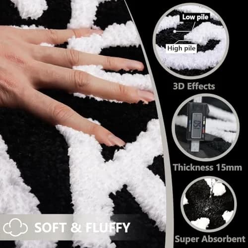 KOEXM Get Naked Bath Mat Black 41cm x 61cm (16" x 24") | Soft Microfiber Bathroom Rug with Non-Slip TPR Backing thumbnail 2