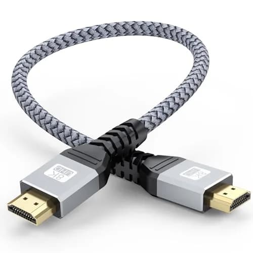 UVOOI HDMI 2.1 Cable 1FT | 8K/10K Support, 48Gbps, Nylon Braided, Gold-Plated Connectors thumbnail 1