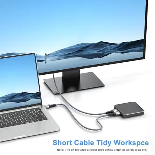 UVOOI HDMI 2.1 Cable 1FT | 8K/10K Support, 48Gbps, Nylon Braided, Gold-Plated Connectors thumbnail 3