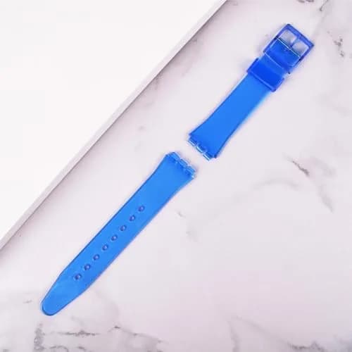 GREENOLIVE Silicone Rubber Watch Strap/Watch Band Replacement for Swatch (19mm, Lucency Dark Blue) | Durable, Skin-Friendly & Water-Resistant thumbnail 5