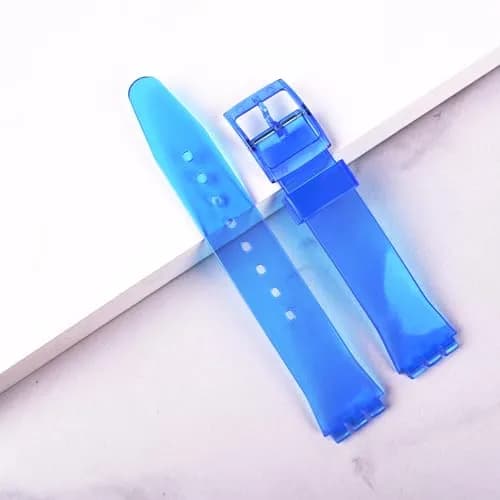 GREENOLIVE Silicone Rubber Watch Strap/Watch Band Replacement for Swatch (19mm, Lucency Dark Blue) | Durable, Skin-Friendly & Water-Resistant thumbnail 7