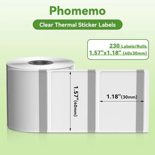 Phomemo Transparent Thermal Labels 230PCS | Waterproof, Oil-Resistant, Compatible with M110/M220 thumbnail 2
