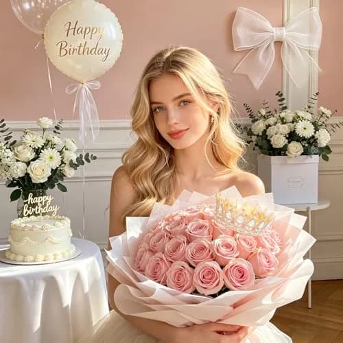Feltent Queen Crown Princess Tiara for Women Birthday Cake Party | Elegant Rhinestone Headband thumbnail 5