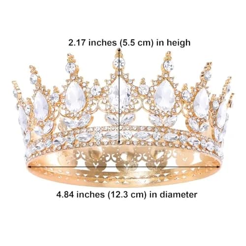 Feltent Queen Crown Princess Tiara for Women Birthday Cake Party | Elegant Rhinestone Headband thumbnail 2