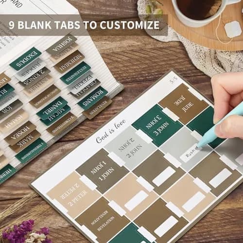 Taja Bible Tabs, Large Print Index Tabs for Old & New Testament, 75 Tabs | Boho-Inspired Design thumbnail 6