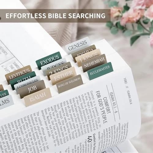 Taja Bible Tabs, Large Print Index Tabs for Old & New Testament, 75 Tabs | Boho-Inspired Design thumbnail 3