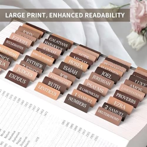 Taja Large Print Bible Tabs (75 Tabs, 21.3cm x 14.5cm) | Boho-Inspired Design for Easy Scripture Navigation thumbnail 4