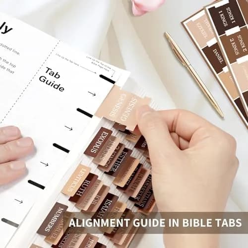 Taja Large Print Bible Tabs (75 Tabs, 21.3cm x 14.5cm) | Boho-Inspired Design for Easy Scripture Navigation thumbnail 5