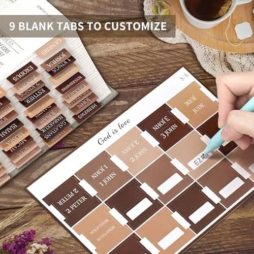 Taja Large Print Bible Tabs (75 Tabs, 21.3cm x 14.5cm) | Boho-Inspired Design for Easy Scripture Navigation thumbnail 6