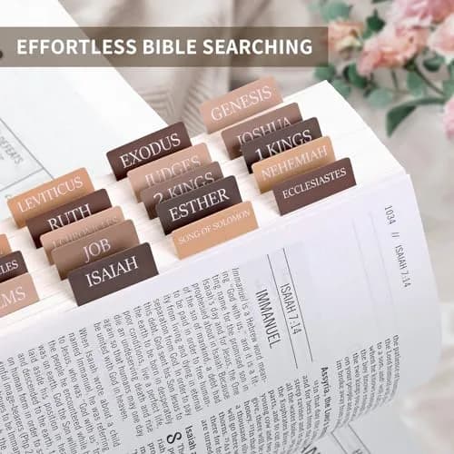 Taja Large Print Bible Tabs (75 Tabs, 21.3cm x 14.5cm) | Boho-Inspired Design for Easy Scripture Navigation thumbnail 3