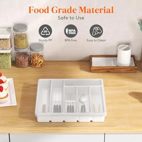 Lifewit Silverware Organizer with Lid, 12.6" x 11.8" | Dust-Free Cutlery Storage (70-120c) thumbnail 5