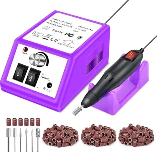 LAVAED Professional Nail Drill 20000 RPM Purple | Electric Nail File Kit with 156 Sanding Bands & Bits thumbnail 1