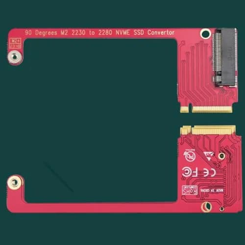 LinksTek ASC-3080 NVME SSD Convertor for ROG Ally Gaming Handheld, Expand M2 2230 Type SSD to M2 2280 Type SSD with 90 Degree Conversion thumbnail 7