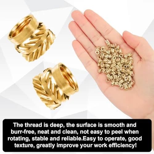 PEUTIER 120pcs M3 Brass Nuts for 3D Printing | Heat Set Insert Nuts with Solder Adapter thumbnail 4