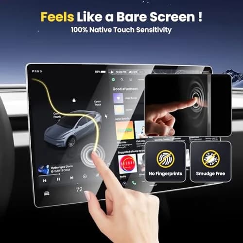 [Upgrade] 2 Pack Screen Protector for Tesla Model Y Juniper 2025 (Not for Premium/ Performance) / 2024~2025 2026 Model 3 Highland Screen Protector — 15.4-Inch Front & 8-Inch Rear Touchscreen Tempered Glass Tesla Juniper Accessories thumbnail 5