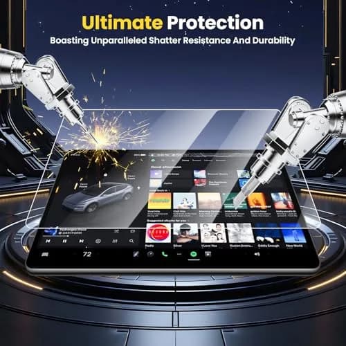 [Upgrade] 2 Pack Screen Protector for Tesla Model Y Juniper 2025 (Not for Premium/ Performance) / 2024~2025 2026 Model 3 Highland Screen Protector — 15.4-Inch Front & 8-Inch Rear Touchscreen Tempered Glass Tesla Juniper Accessories thumbnail 6