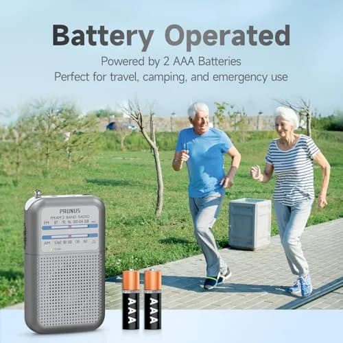 PRUNUS DE333 Pocket AM FM Radio Portable | Excellent Reception, Tuning Knob, AAA Battery Operated thumbnail 5