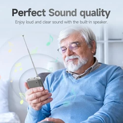 PRUNUS DE333 Pocket AM FM Radio Portable | Excellent Reception, Tuning Knob, AAA Battery Operated thumbnail 6