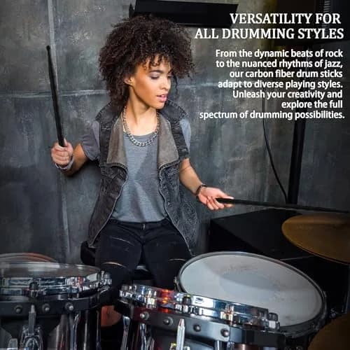 ARLX 5A Carbon Fiber Drumsticks 3 Pair Black | Durable & Balanced for All Styles thumbnail 5