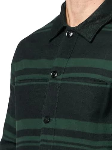 Paul Smith Long Sleeve Shirt Jacket Bottle Green | Regular Fit Cotton thumbnail 3