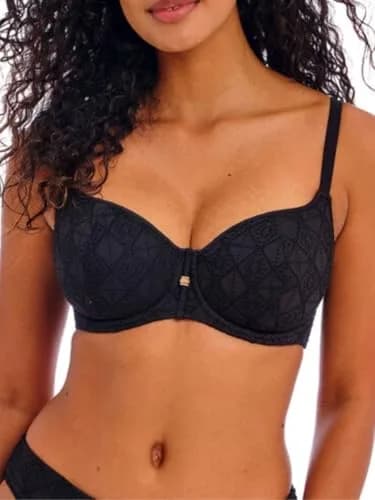 Freya Swim Nomad Nights Underwire Sweetheart Bikini Top | Supportive, Boho Crochet Overlay, UK Sizing thumbnail 1