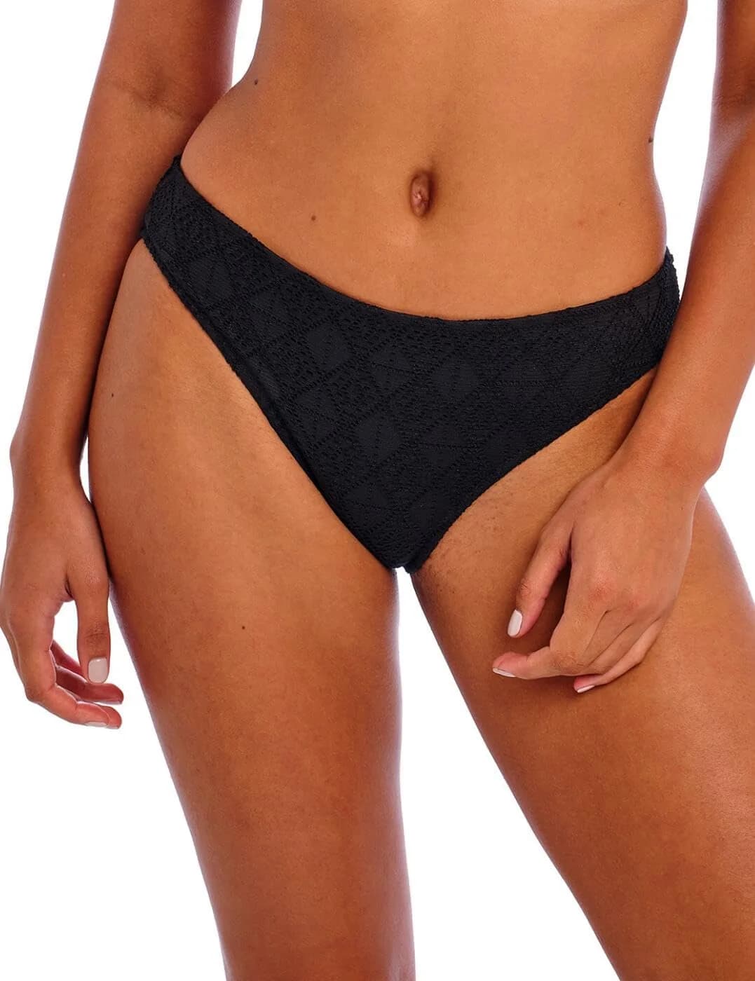 Freya Swim Women's Nomad Nights Bikini Bottom | Flattering Low Rise, Black, Polyester Blend (Large)