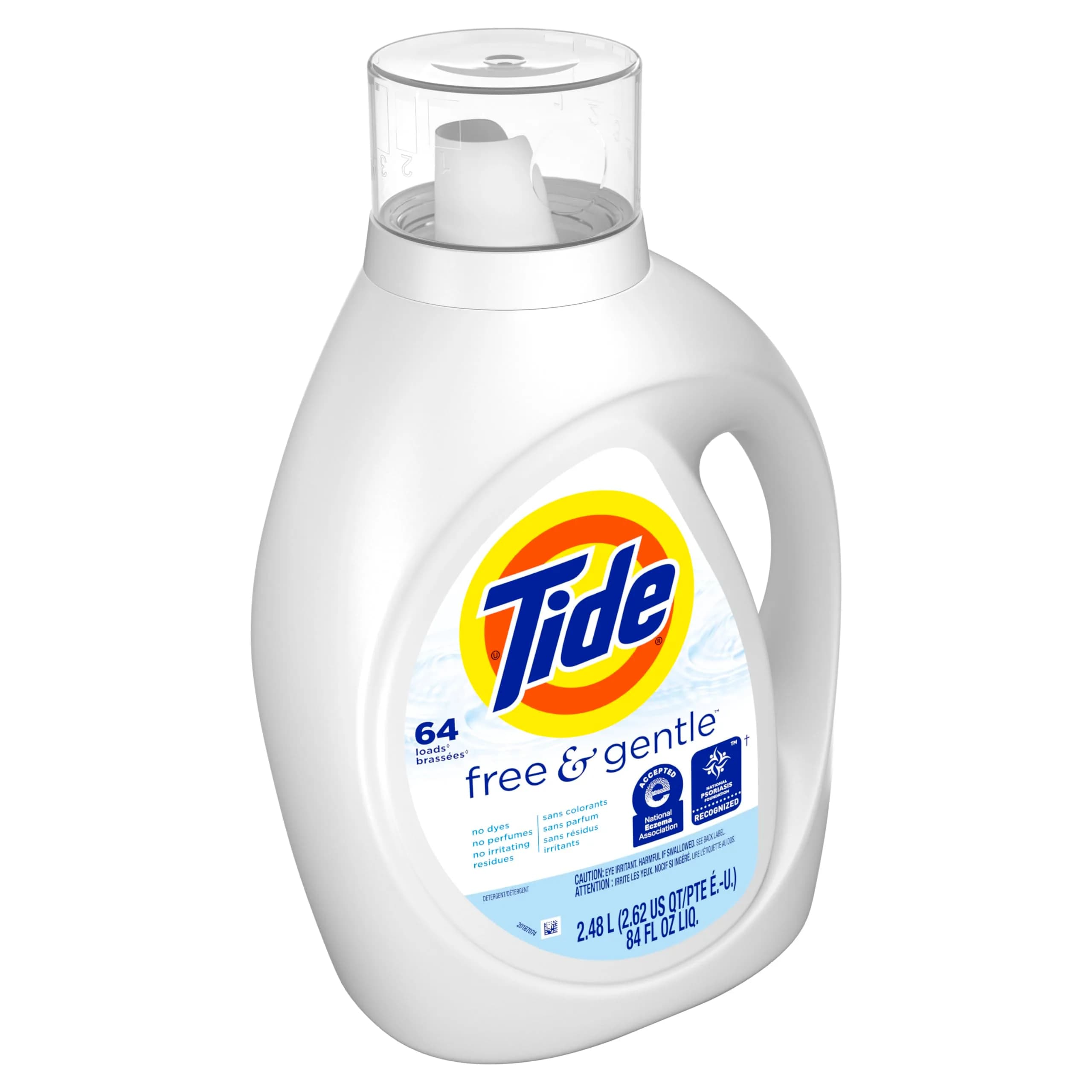 Tide Free and Gentle Liquid Laundry Detergent 84 oz Bottle | Dye-Free, Fragrance-Free Formula for Sensitive Skin - view 5