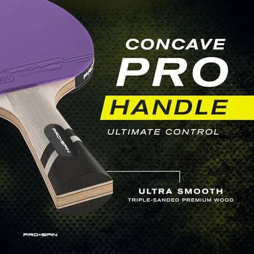 PRO-SPIN Carbon Fiber Table Tennis Rackets | 7-Ply Blade, 2.0mm Sponge, ITTF Approved Rubber (2-Pack, Blue/Violet) thumbnail 4