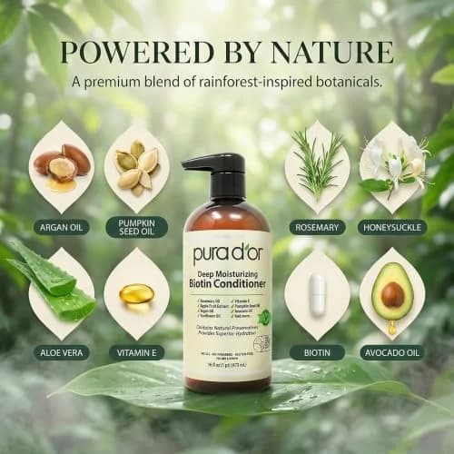 PURA D'OR Deep Moisturizing Biotin Hair Regrowth Conditioner 473ml (16 Fl Oz) | Thickens & Softens Dry, Frizzy Hair thumbnail 3