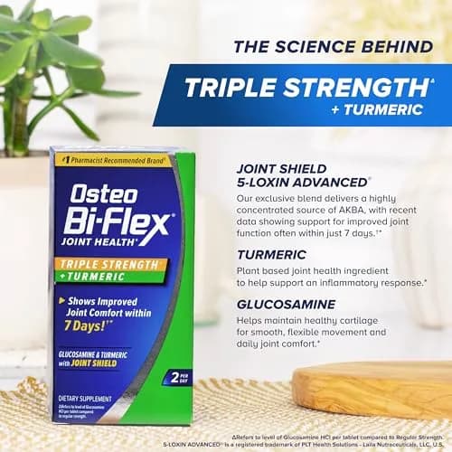 Osteo Bi-Flex Glucosamine Triple Strength Plus Turmeric Supplement, 120 Ct | Supports Joint Comfort & Mobility thumbnail 6