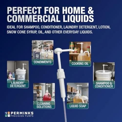 PERMINKS 5 Gallon Pump Dispenser (2-Pack) | Universal Fit for Buckets & Large Containers thumbnail 5