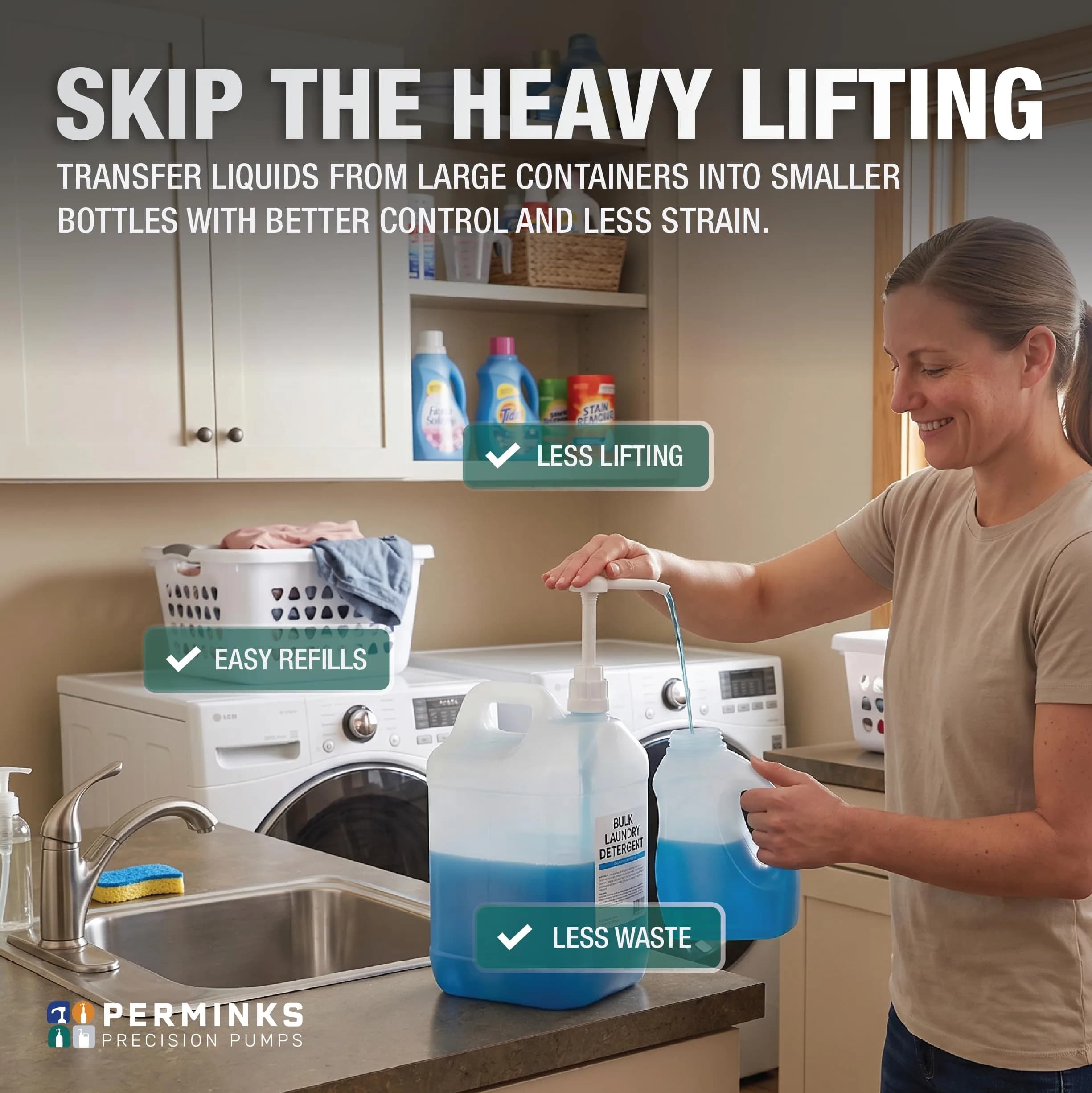 PERMINKS 5 Gallon Pump Dispenser (2-Pack) | Universal Fit for Buckets & Large Containers - view 7