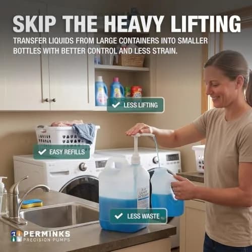 PERMINKS 5 Gallon Pump Dispenser (2-Pack) | Universal Fit for Buckets & Large Containers thumbnail 7