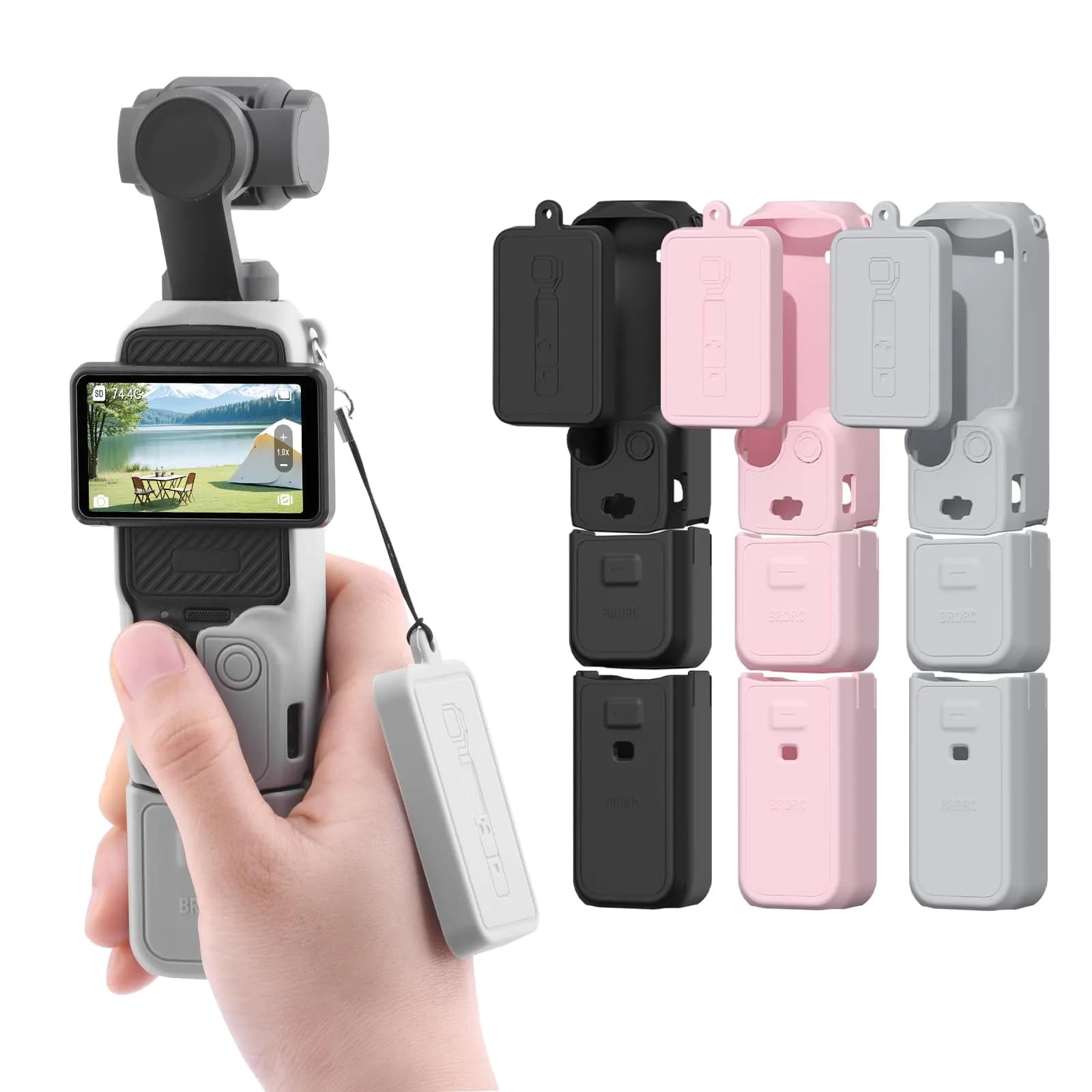 BRDRC Pocket 3 Silicone Cover for DJI OSMO Pocket 3 | Scratch-Resistant & Stylish — Grey