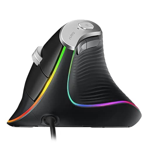Nulea M504 Wired Vertical Ergonomic Mouse with 4 Adjustable DPI & 11 RGB Modes, Right Hand, Black (1 Unit) thumbnail 1