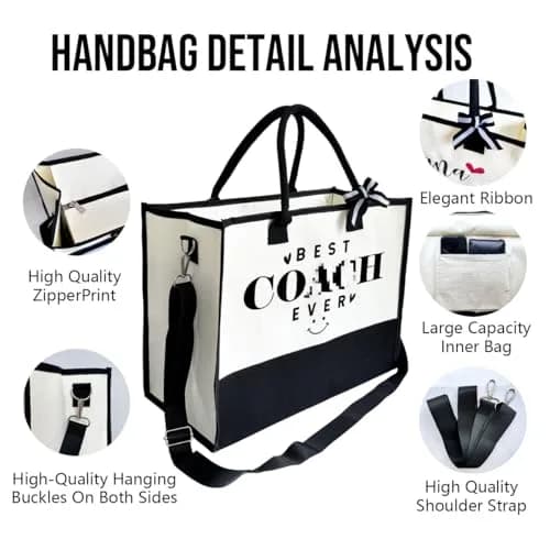 SUSZDOU Canvas Beach Tote Bag with Matching Makeup Pouch | Large Capacity, Waterproof, Reusable thumbnail 7