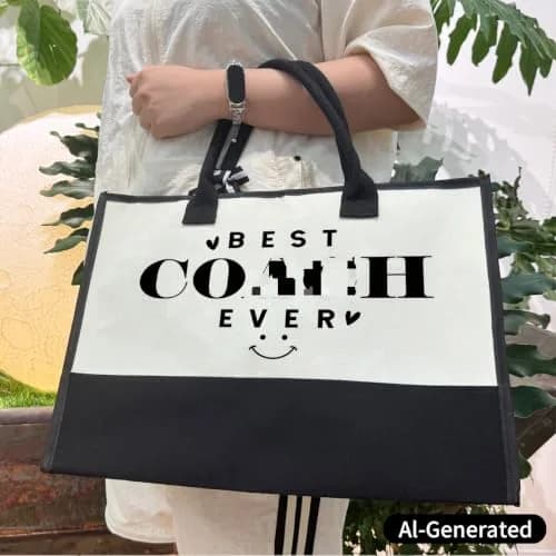 SUSZDOU Canvas Beach Tote Bag with Matching Makeup Pouch | Large Capacity, Waterproof, Reusable thumbnail 2