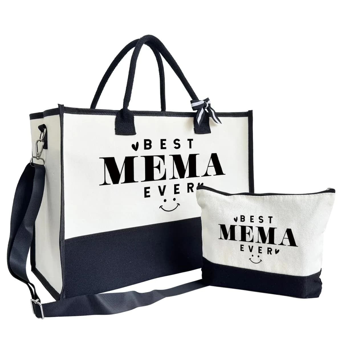 SUSZDOU Canvas Tote Bag for Women with Zipper Closure | Large Capacity, Waterproof, Reusable, Gift-Ready (17x12.6x7.9 inch) — Mema01