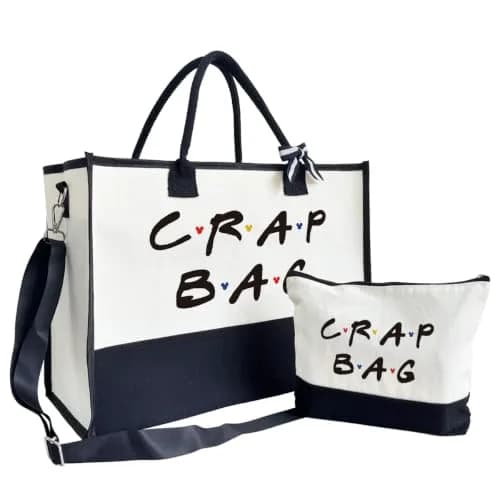 SUSZDOU Crap Bag - Gifts for Women - Initial Jute Tote & Makeup Bag 17x12.6x7.9in | Reusable Grocery Tote & Gift thumbnail 1