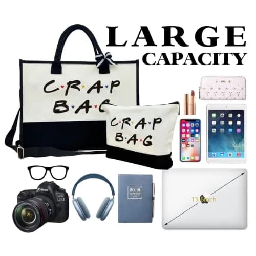 SUSZDOU Crap Bag - Gifts for Women - Initial Jute Tote & Makeup Bag 17x12.6x7.9in | Reusable Grocery Tote & Gift thumbnail 5