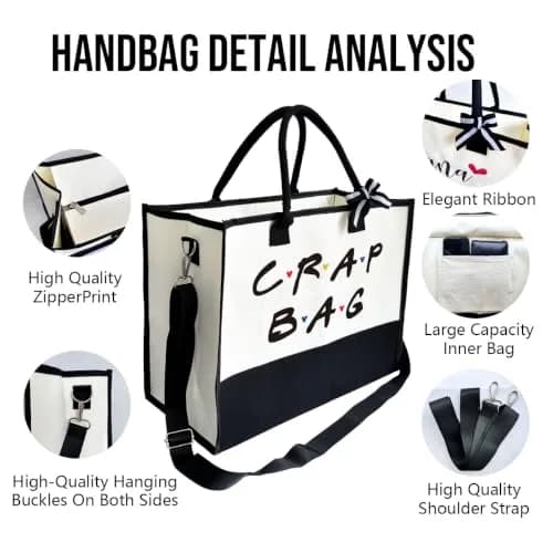 SUSZDOU Crap Bag - Gifts for Women - Initial Jute Tote & Makeup Bag 17x12.6x7.9in | Reusable Grocery Tote & Gift thumbnail 8