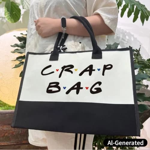 SUSZDOU Crap Bag - Gifts for Women - Initial Jute Tote & Makeup Bag 17x12.6x7.9in | Reusable Grocery Tote & Gift thumbnail 2