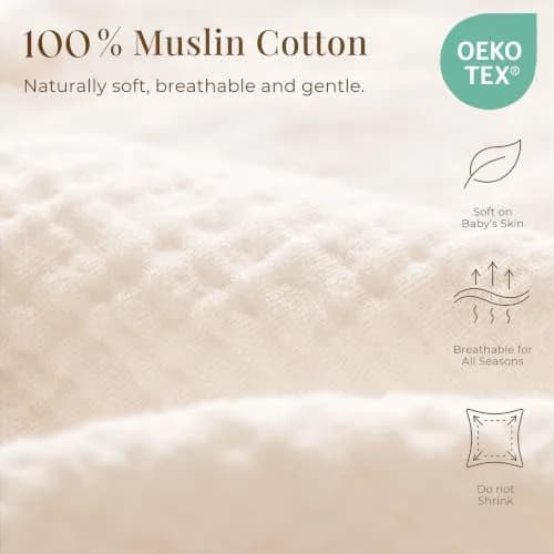 Konssy 2-Pack Muslin Nursing Pillow Covers | Sun Soft Slipcover for Baby thumbnail 2