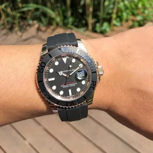 Feyert MilitaryGreen Rubber Watch Band 21mm (0.83 inch) | Durable & Waterproof for Rolex Daytona Yachtmaster thumbnail 6