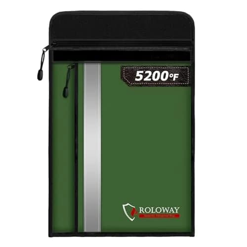 ROLOWAY Fireproof Document Bag 15.5 x 11.5 inch | 5200°F Heat Insulation & Water Resistance thumbnail 1