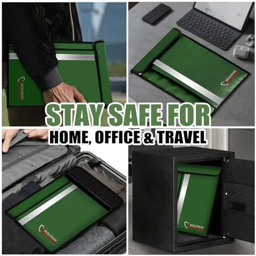 ROLOWAY Fireproof Document Bag 15.5 x 11.5 inch | 5200°F Heat Insulation & Water Resistance thumbnail 6